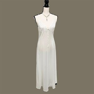 vintage white lace slip dress